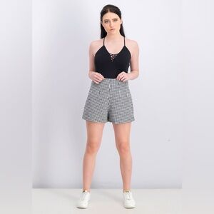 Guess Black and White Women High Waist Gingham Shorts Preppy Vintage Sz 6